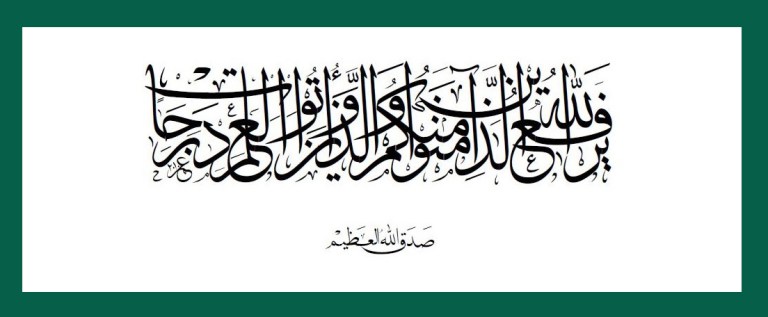 'Allah will raise those who have believed among you and those who have been given knowledge, by degrees.' ~Quran 58:11